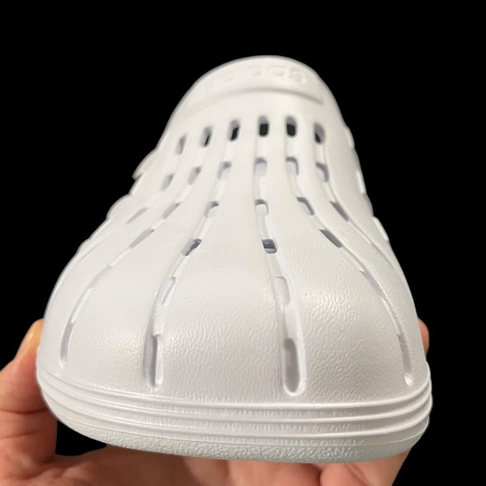 adidas Womens Adilette Clog Size 9 White Black Lightweight Comfortable Sandals - Picture 6 of 15